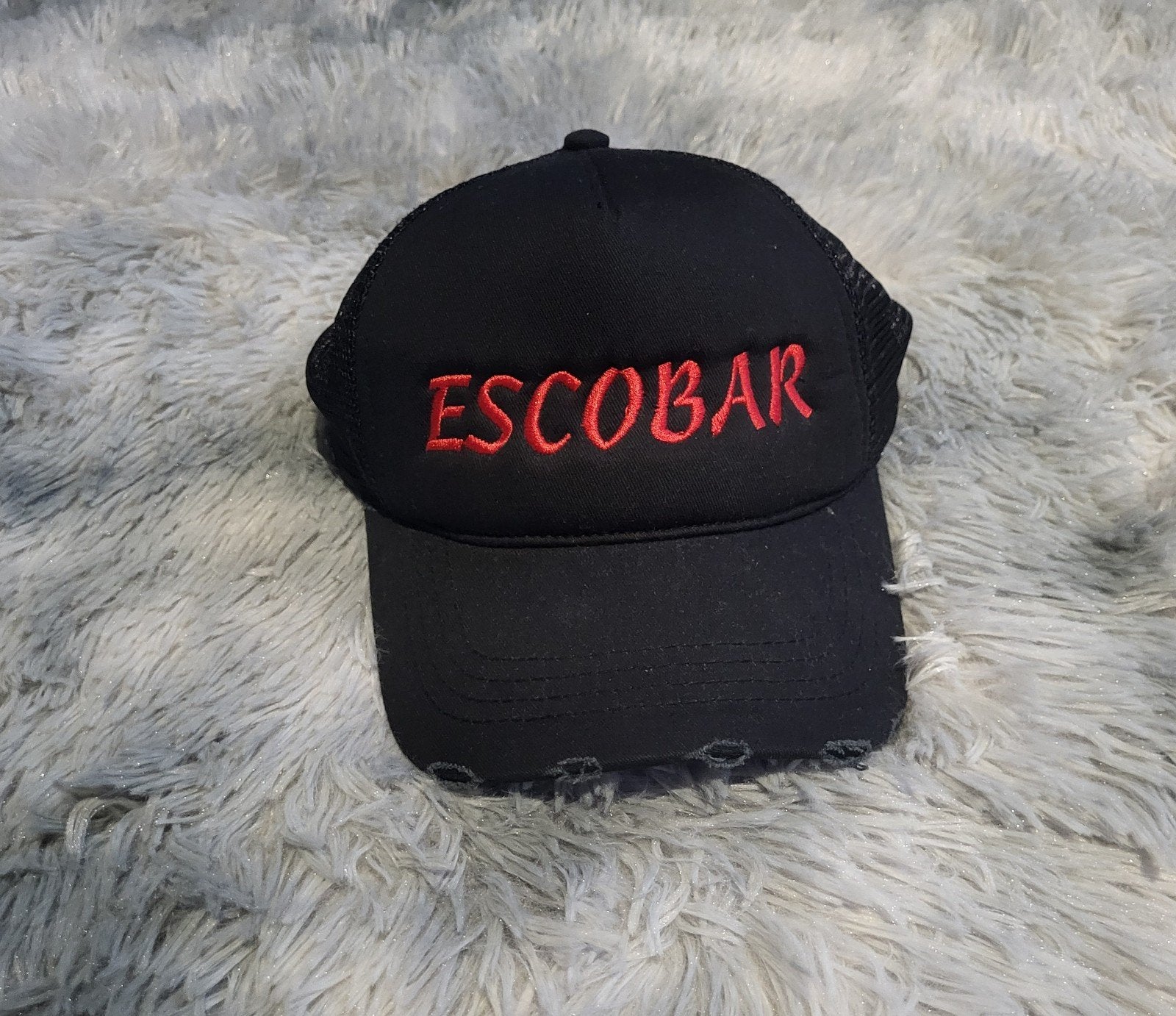 ESCOBAR Vintage truckerpet — 3D-borduursel, Kleding | Heren, Hoeden en Petten, Verzenden, Pet, 58 of 59 cm (L, 7¼ of ⅜ inch), Gedragen
