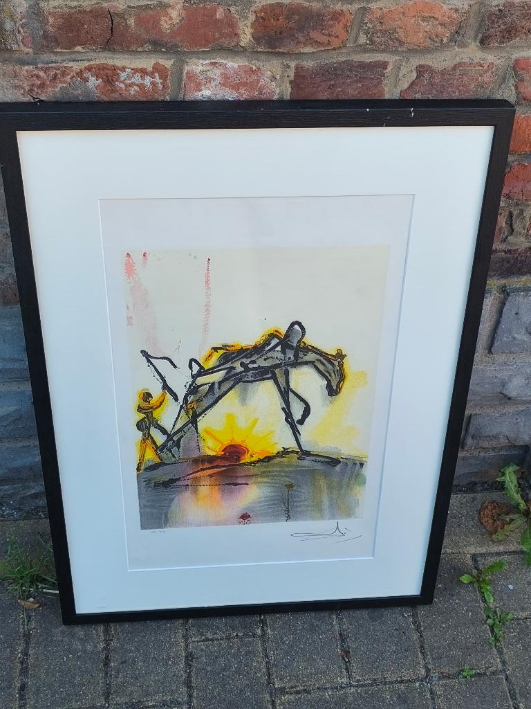Lithographie le cheval de labeur signe Salvador dali, Antiquités & Art, Enlèvement ou Envoi
