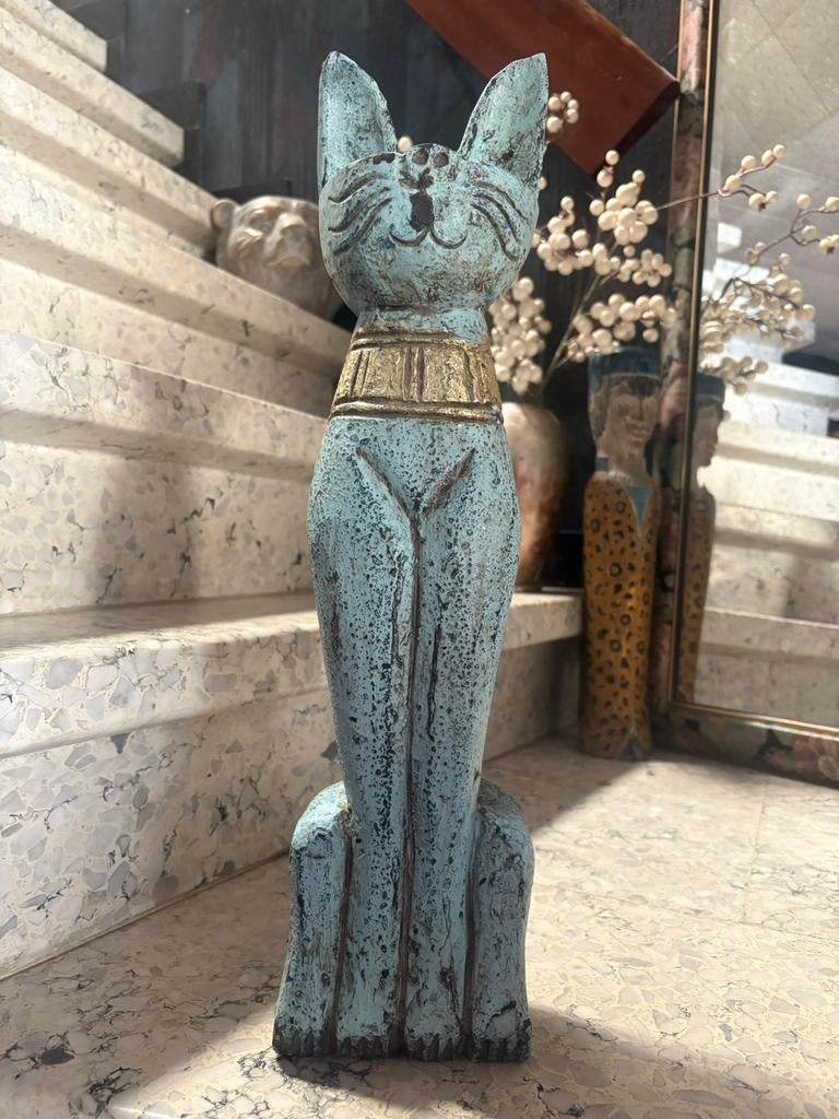Decoratief beeld Egyptische kat, Antiquités & Art, Art | Sculptures & Bois, Statue, Enlèvement ou Envoi