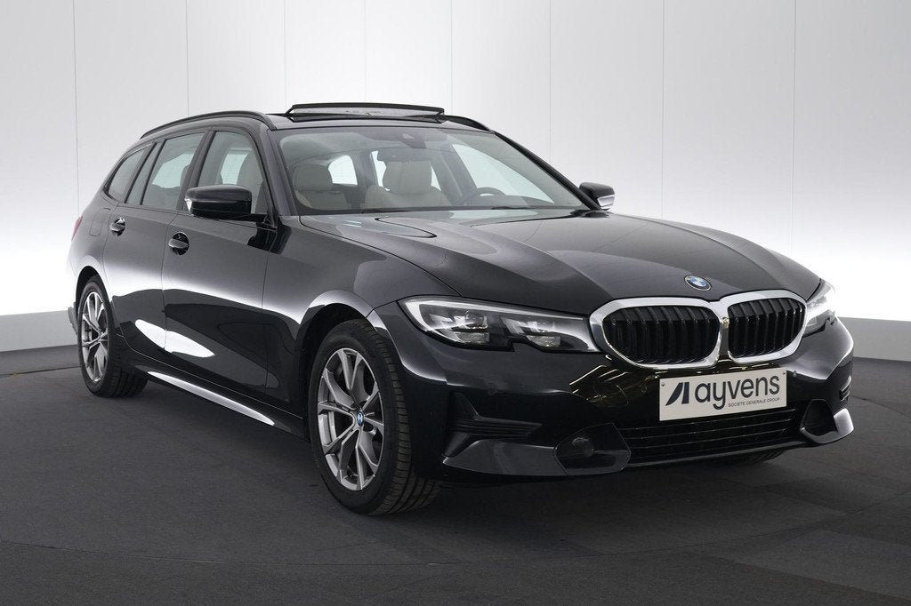 (2AUG994) BMW 3 TOURING, Auto's, BMW, Automaat, Achterwielaandrijving, Zwart, Leder