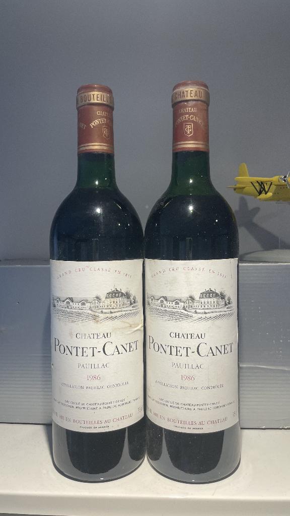 lot de 2X PONTET CANET 1986 pauillac, Enlèvement ou Envoi