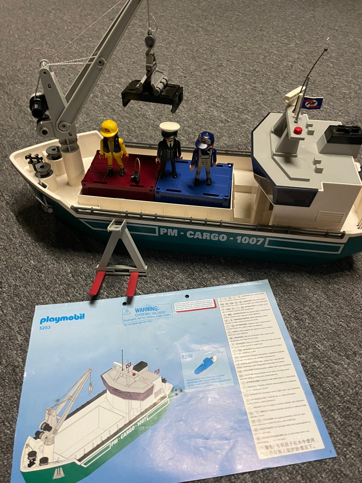 Playmobil vrachtschip met laadkraan, Ophalen, Zo goed als nieuw