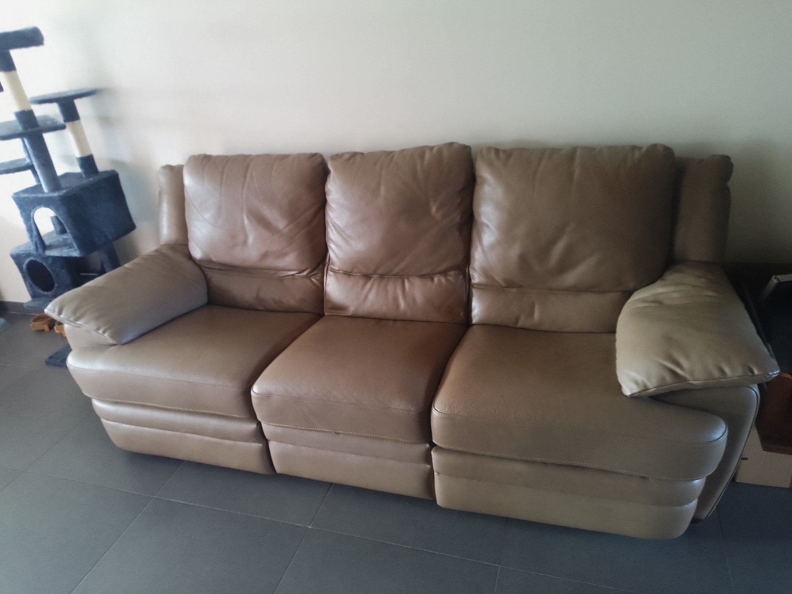 siège 3 places en cuir avec flex, Maison & Meubles, Relax, 200 à 250 cm, Banc droit, Enlèvement