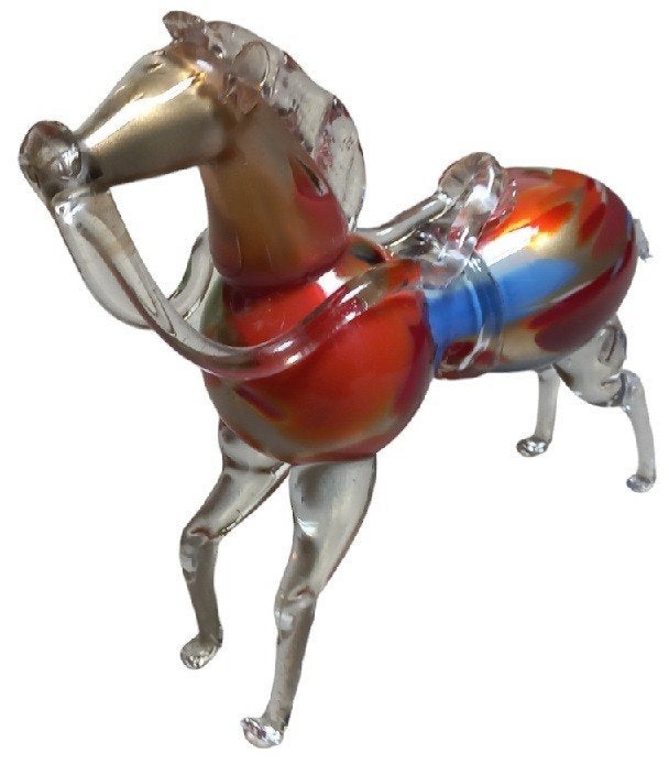 MCM Italiaans glas paard., Antiek en Kunst, Antiek | Glaswerk en Kristal, Ophalen