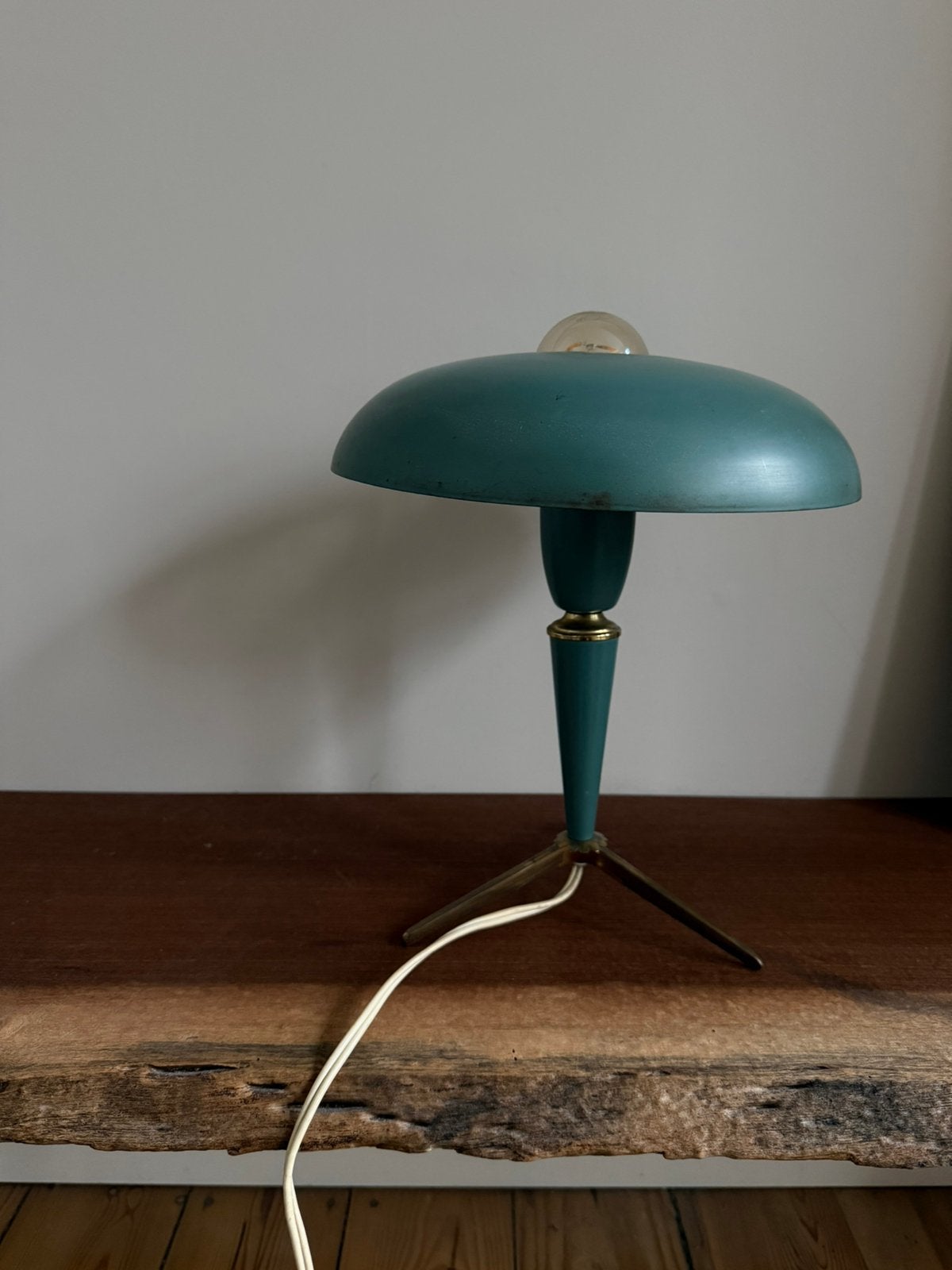 Lampe tripode « Bijou » Louis Kalff - premiere edition, Blauw, Ophalen, Zo goed als nieuw