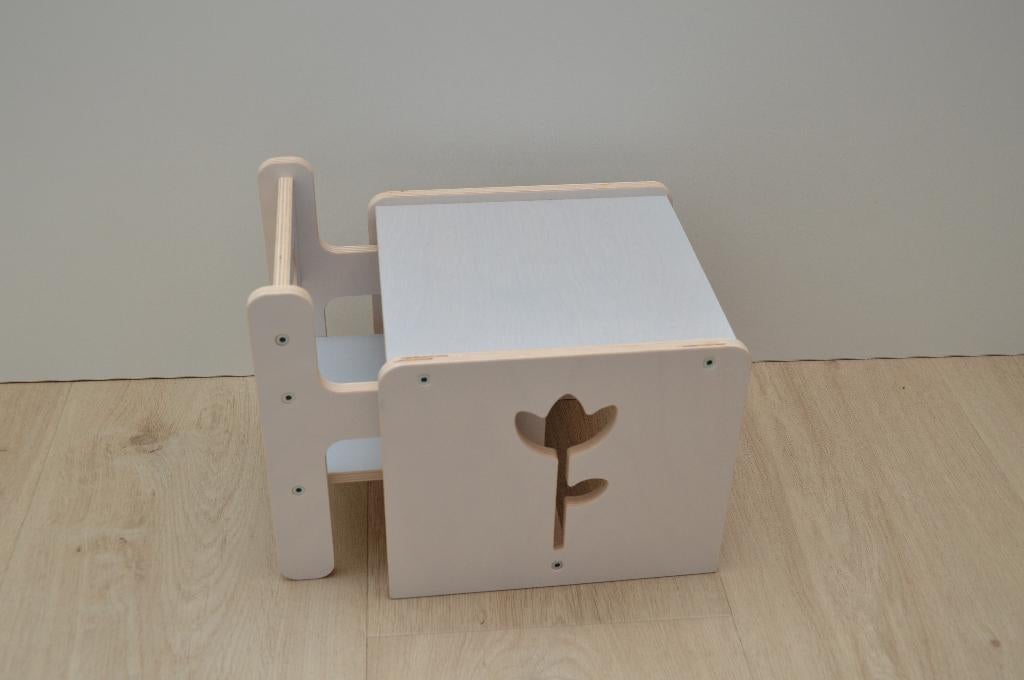 HABA houten tafeltje en stoeltje tulpendroom voor poppen, Kinderen en Baby's, Ophalen, Zo goed als nieuw, Overige typen