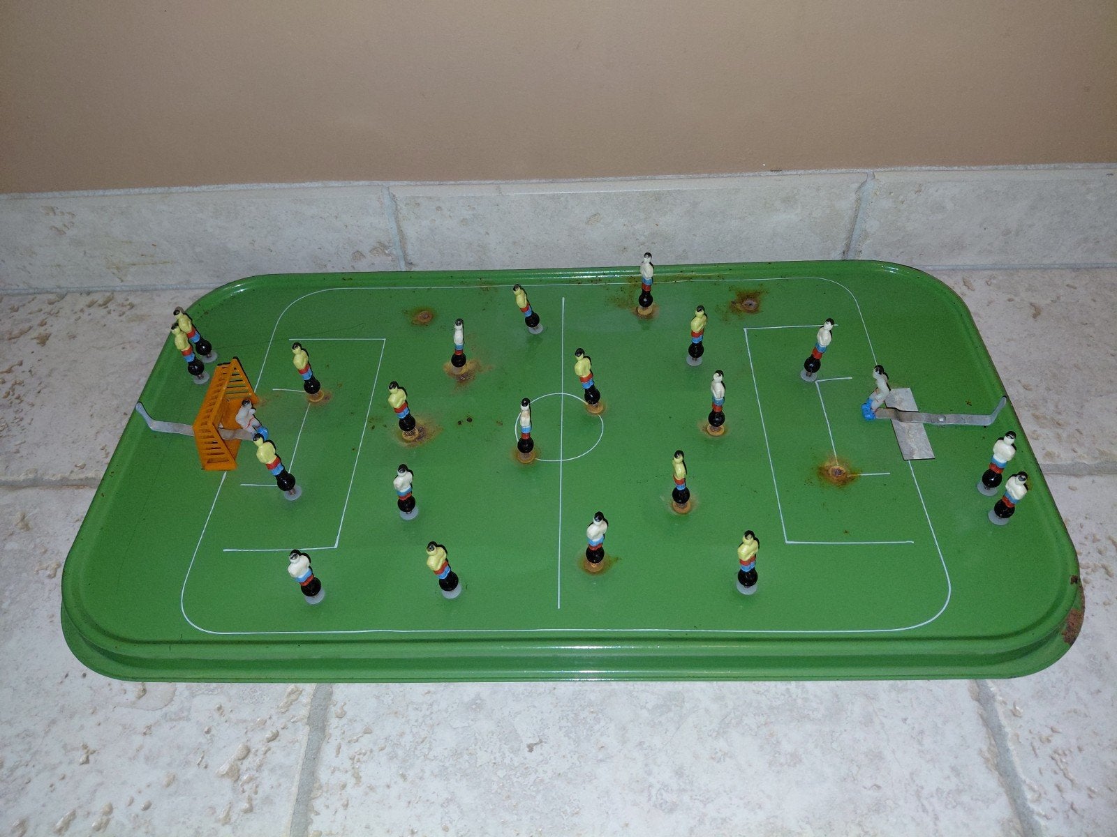 vintage metalen voetbalspel, Ophalen