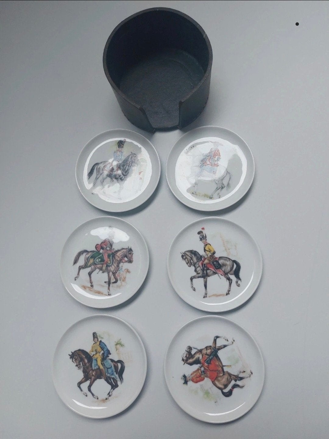 Sous-verres vintage en porcelaine Bareuther Waldsassen — 6 p, Antiquités & Art, Enlèvement