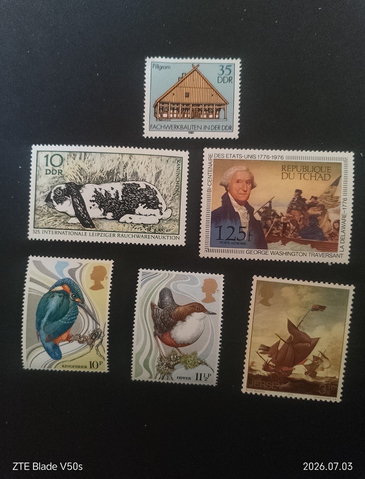 Histoire des timbres Sechs postfrisch, Enlèvement ou Envoi
