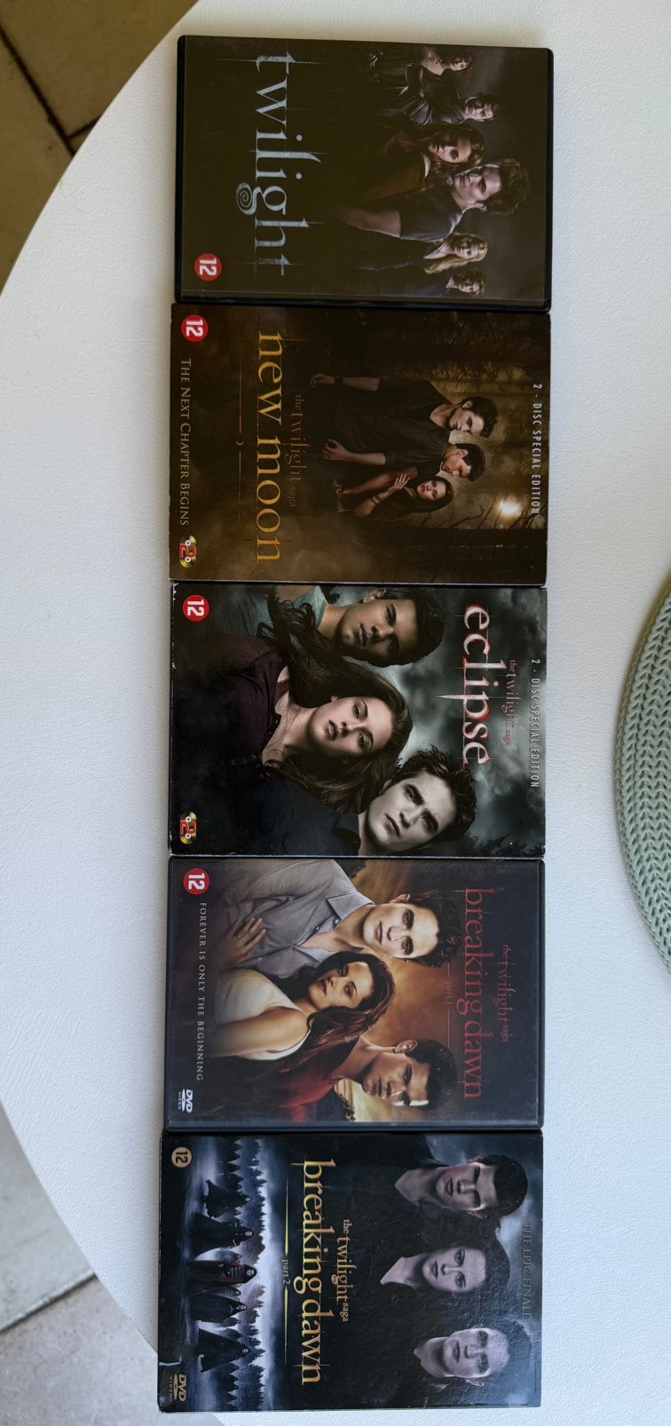 Twilight - 5 films alle DVD’s in goede staat, Cd's en Dvd's, Dvd's | Tv en Series, Zo goed als nieuw, Ophalen of Verzenden