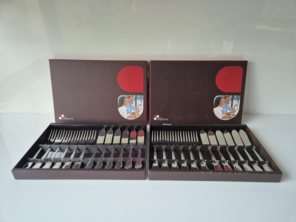 lot 2 coffrets Guy Degrenne fourchettes couteaux à poisson, Enlèvement ou Envoi