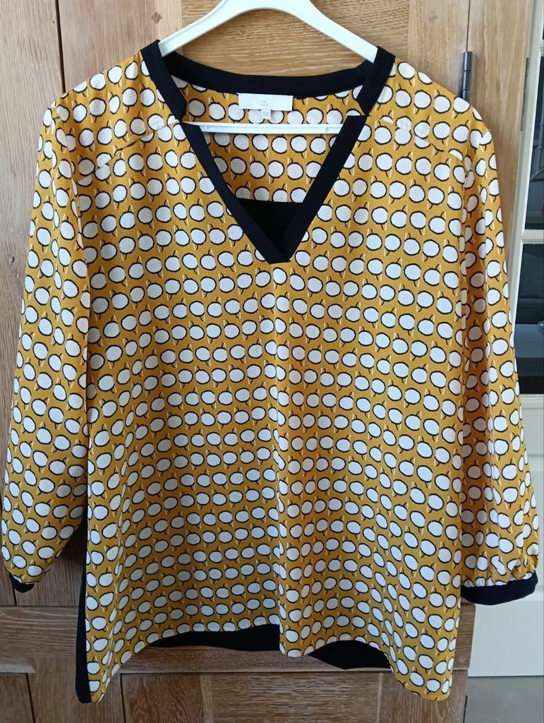 Mosterd Gele blouse met half lange mouwen, Kleding | Dames, Maat 42/44 (L), Ophalen of Verzenden, Zo goed als nieuw, Korte mouw