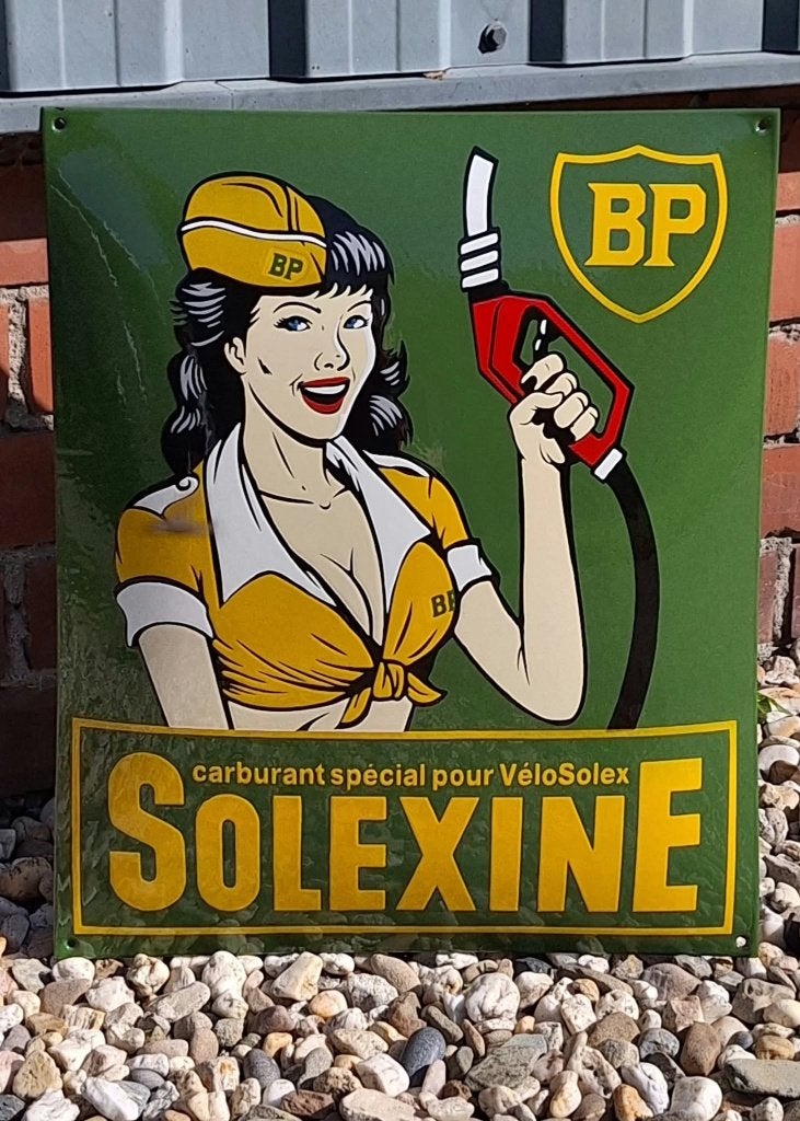 Vintage look Solexine Emaille Reclamebord - BP VéloSolex️️⛽️, Enlèvement ou Envoi, Neuf, Panneau publicitaire