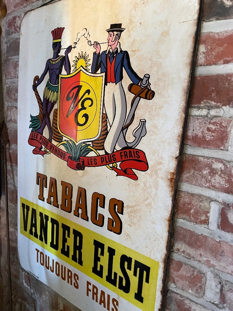 Antiek reclame bord in emaille, Verzamelen, Ophalen
