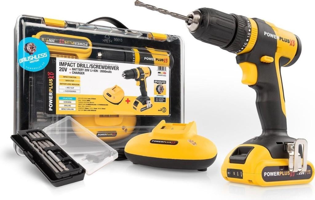 accu SCHOEFMACHINE, boormachine, klopfunctie, 20V, compleet, Doe-het-zelf en Bouw, Gereedschap | Boormachines, Gebruikt, Boor- en Schroefmachine