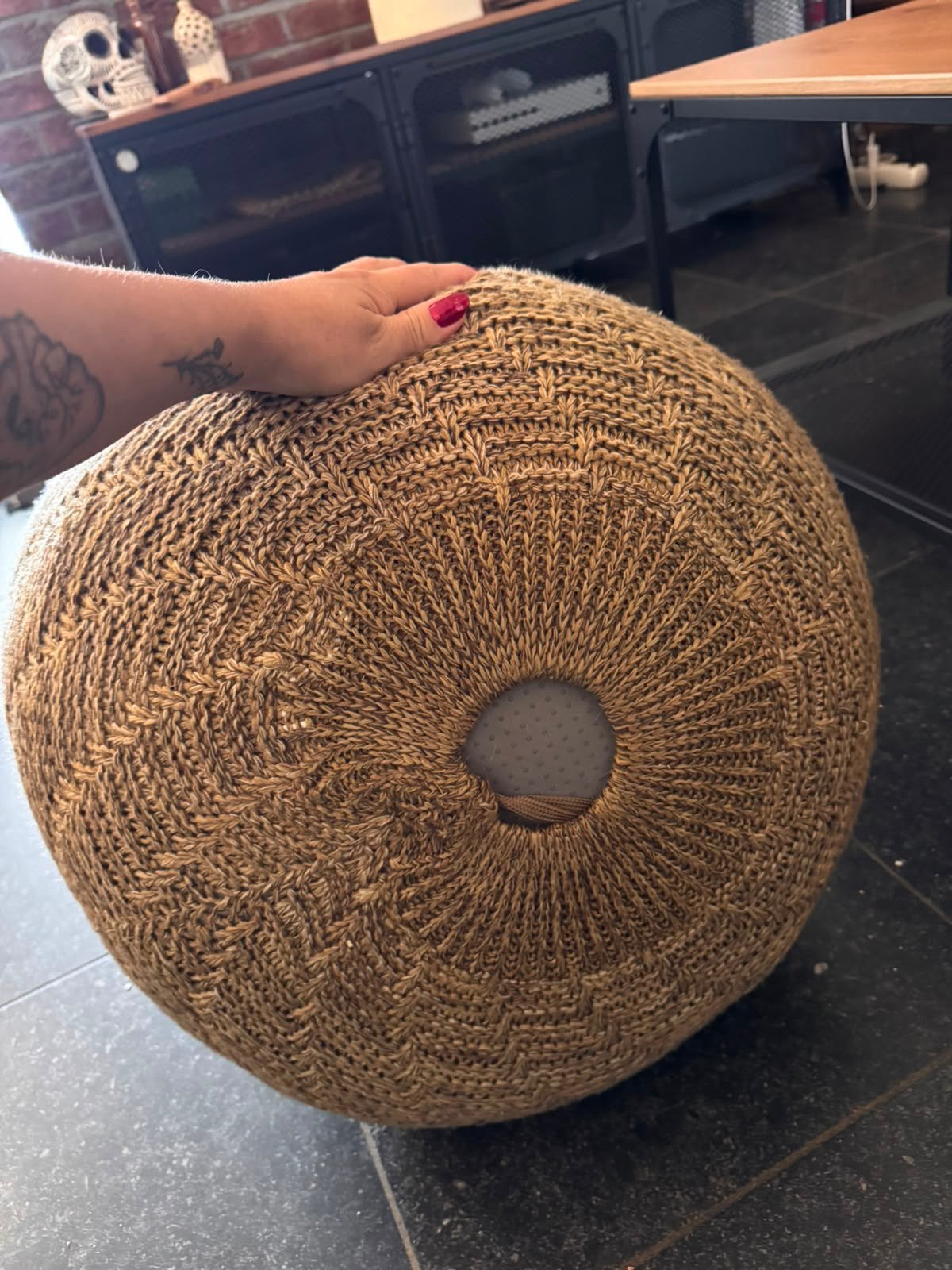 Pouf/ repose pieds Ikea en tissu, Comme neuf, Enlèvement, Moins de 50 cm, Tissus