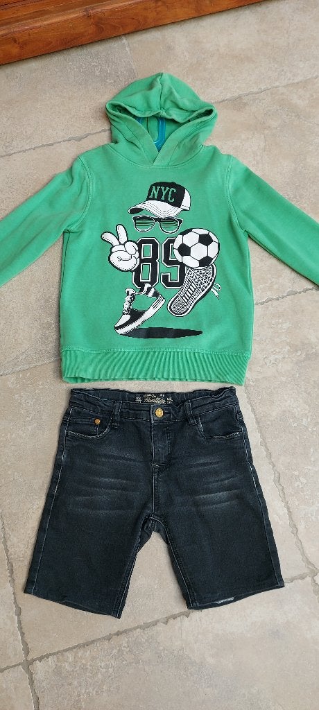 Stoere jeans short mt 140, Kinderen en Baby's, Kinderkleding | Maat 140, Broek, Gebruikt, Ophalen of Verzenden, JBC.