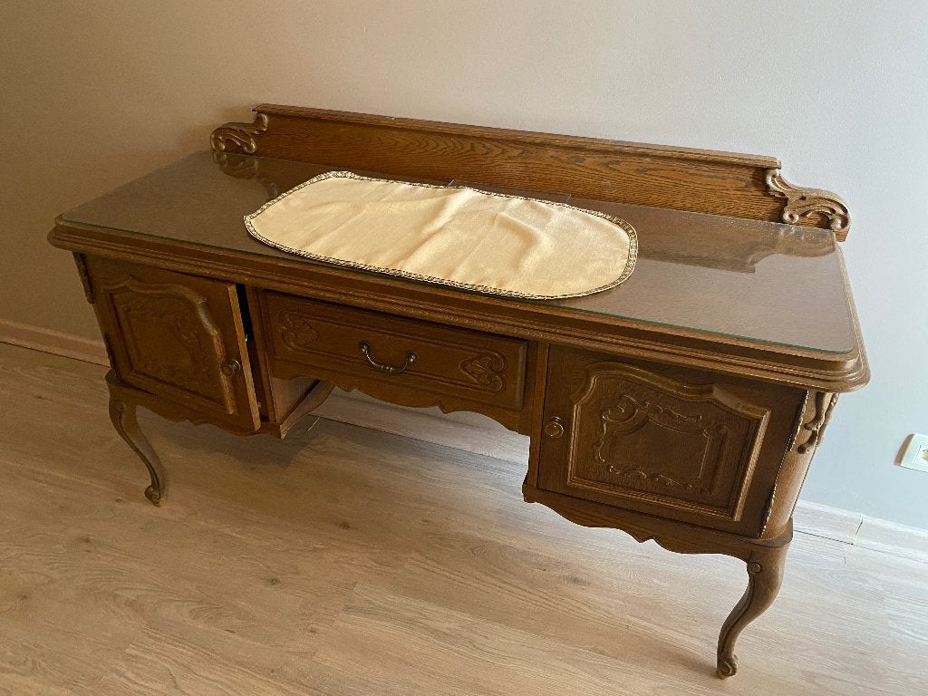 Bretoens kaptafel met spiegel, Ophalen, Gebruikt, 100 tot 150 cm, Bretoens