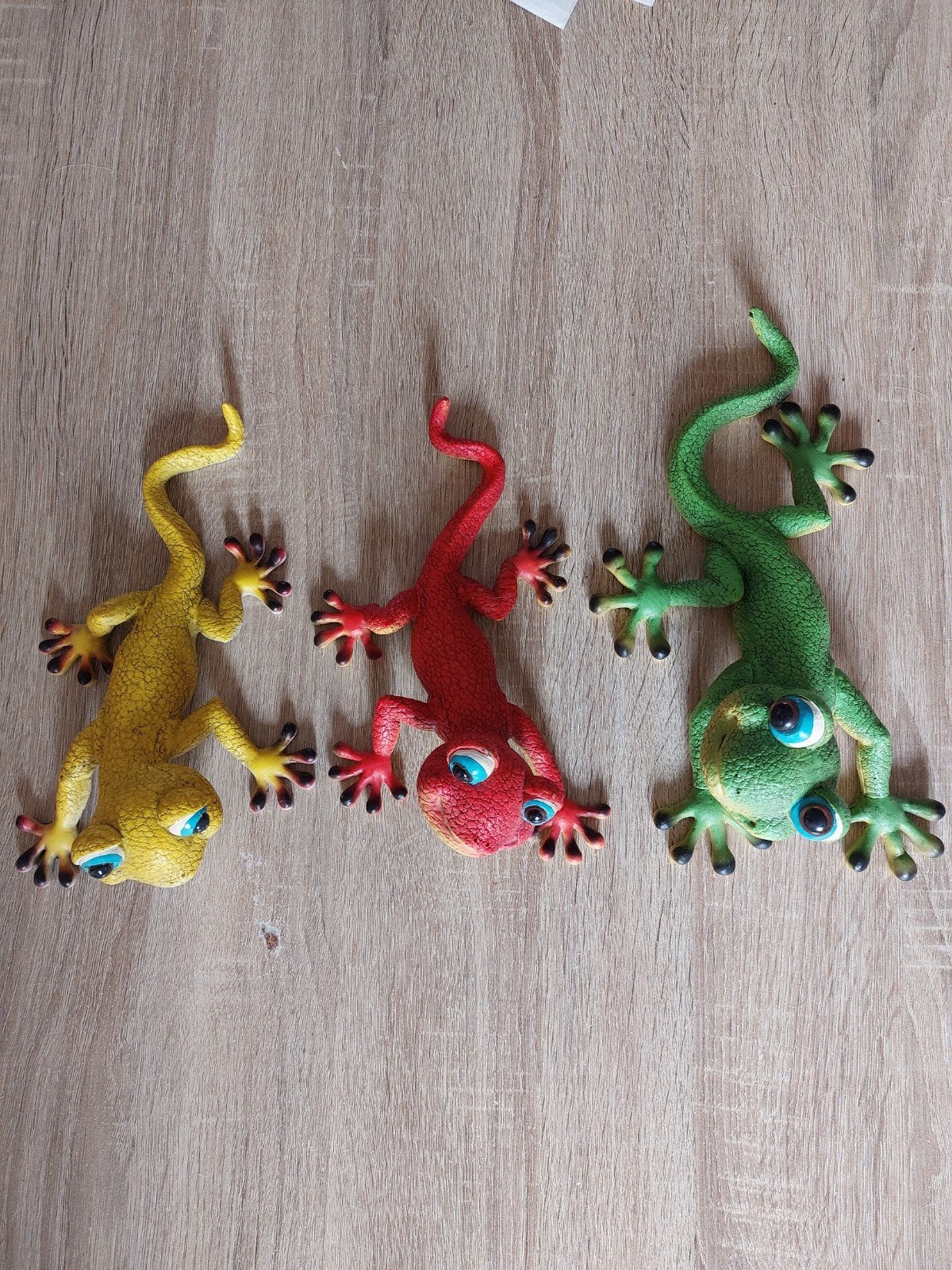 Trio de geckos murales en résine (23cm et 30cm), Jardin & Terrasse, Enlèvement ou Envoi