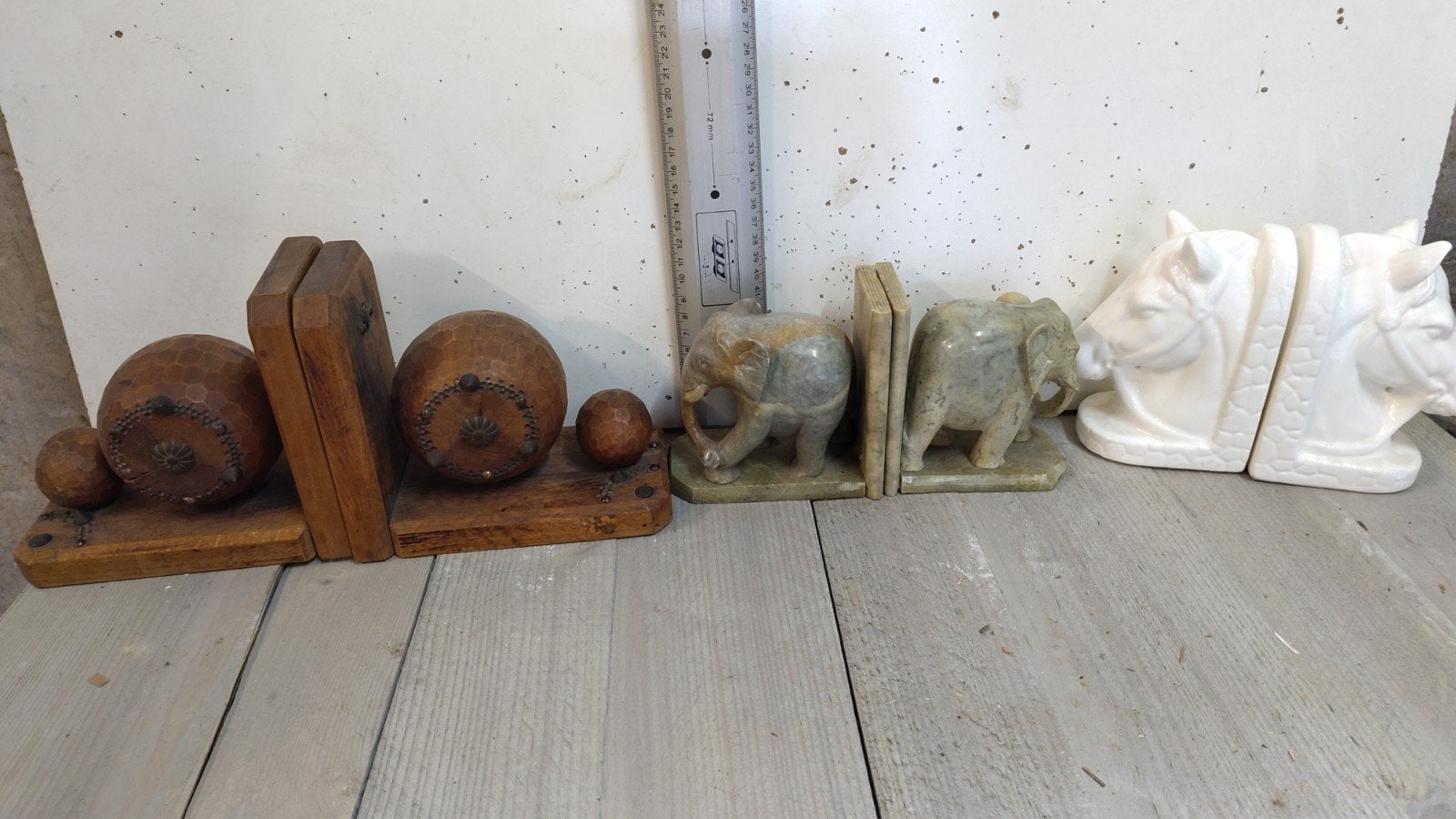 Vintage boeksteunen in marmer, hout en aardewerk, Antiquités & Art, Antiquités | Outils & Instruments, Enlèvement