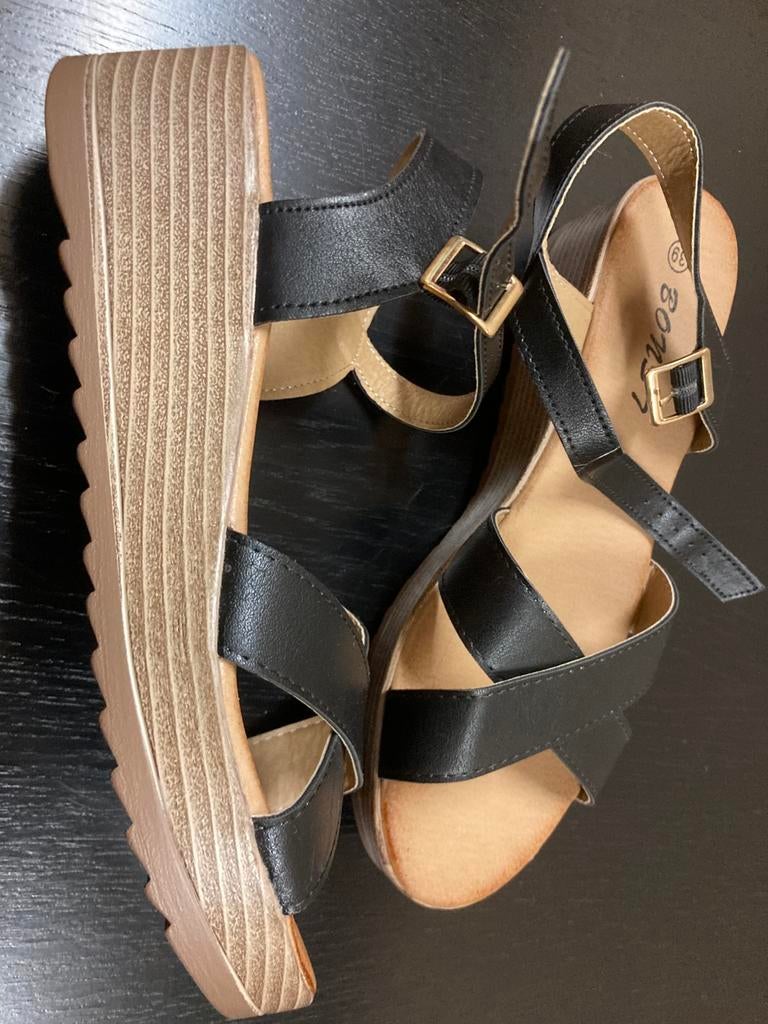 Zwarte  sandalen maat 39, Enlèvement, Comme neuf