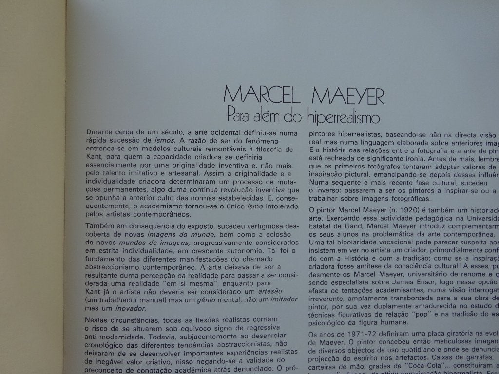 Marcel Maeyer, Fundaçao Calouste Gulbenkian, 1978, Ophalen of Verzenden, Gelezen, Schilder- en Tekenkunst