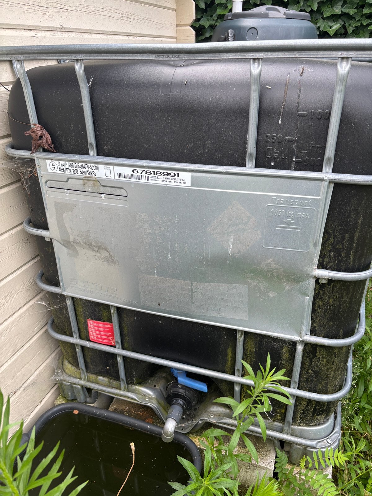 IBC container zwart  (UV bestendig) met kraan - 2 stuks, Tuin en Terras, Ophalen, Zo goed als nieuw