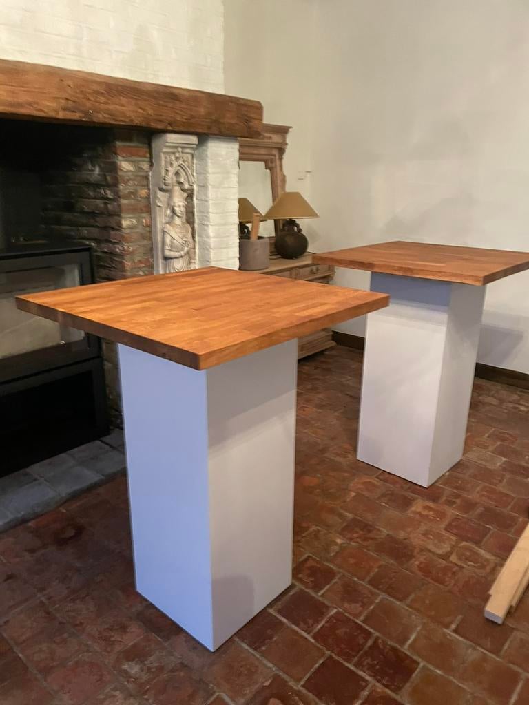 Statafel massief eik 4 stuks, Maison & Meubles, Tables | Tables mange-debout, Comme neuf, Enlèvement