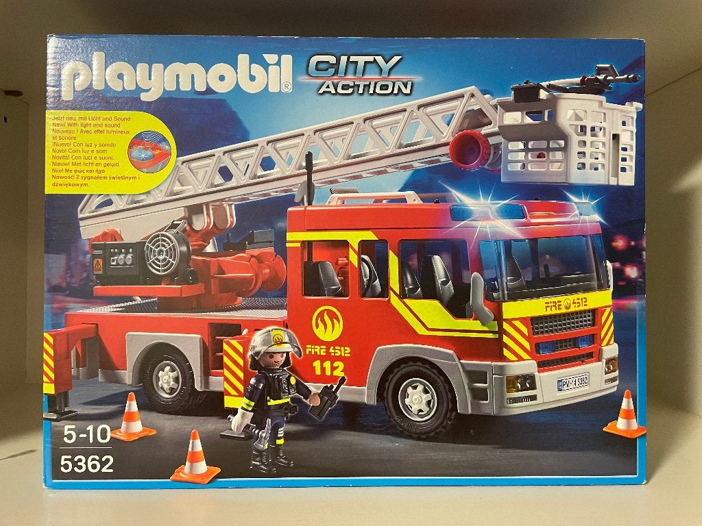 Grand camion de pompier PlayMobil - complet, Enlèvement ou Envoi, Comme neuf, Kit complet, Véhicule