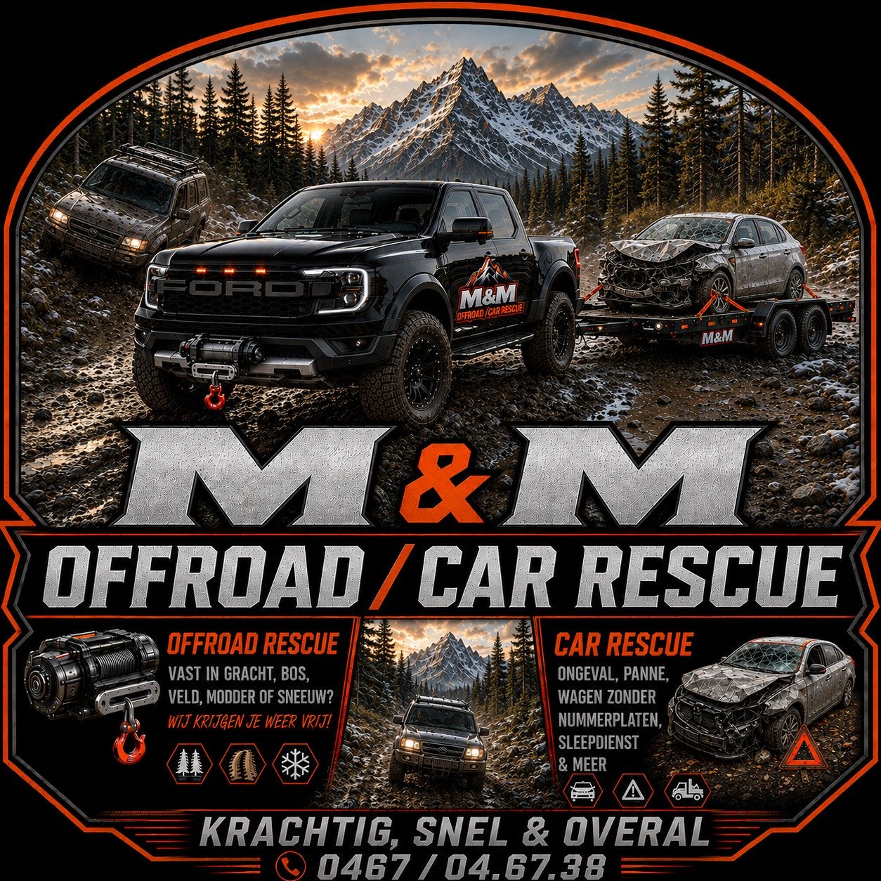 Offroad/car Rescue. snel ter plaatsen 24/7, Ophalen