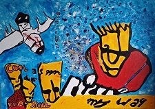 groot doek herman brood stijl, Antiek en Kunst, Ophalen of Verzenden