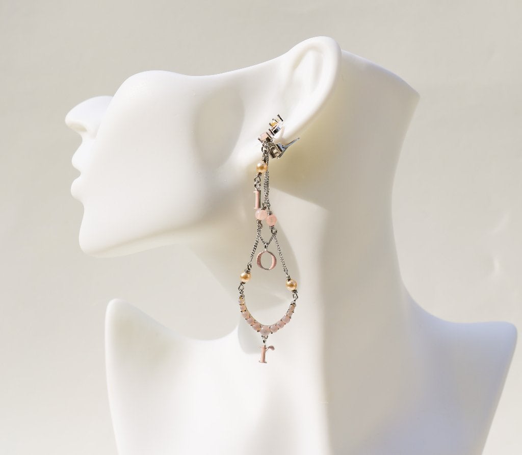 Prachtige lange oorbellen met Dior-clip - nieuw, Ophalen of Verzenden, Nieuw, Zilver, Zilver