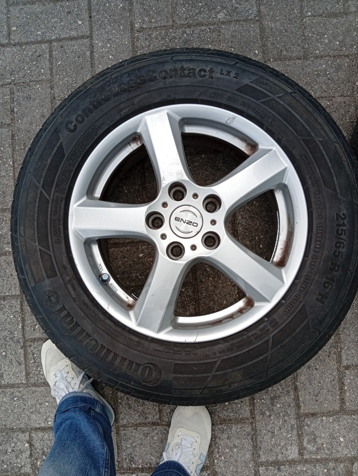 Ensemble de jantes en alliage avec pneus 215/65 R16 (y compr, Autos : Pièces & Accessoires, Enlèvement, Pneu(s)