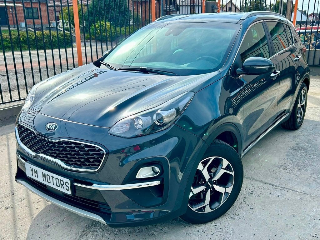 KIA SPORTAGE 10/2020 GT LINE PACK ** AUTOMATISCHE VERSNELLIN, Auto's, Kia, Dealer onderhouden, Euro 6, Blauw, Leder en Stof