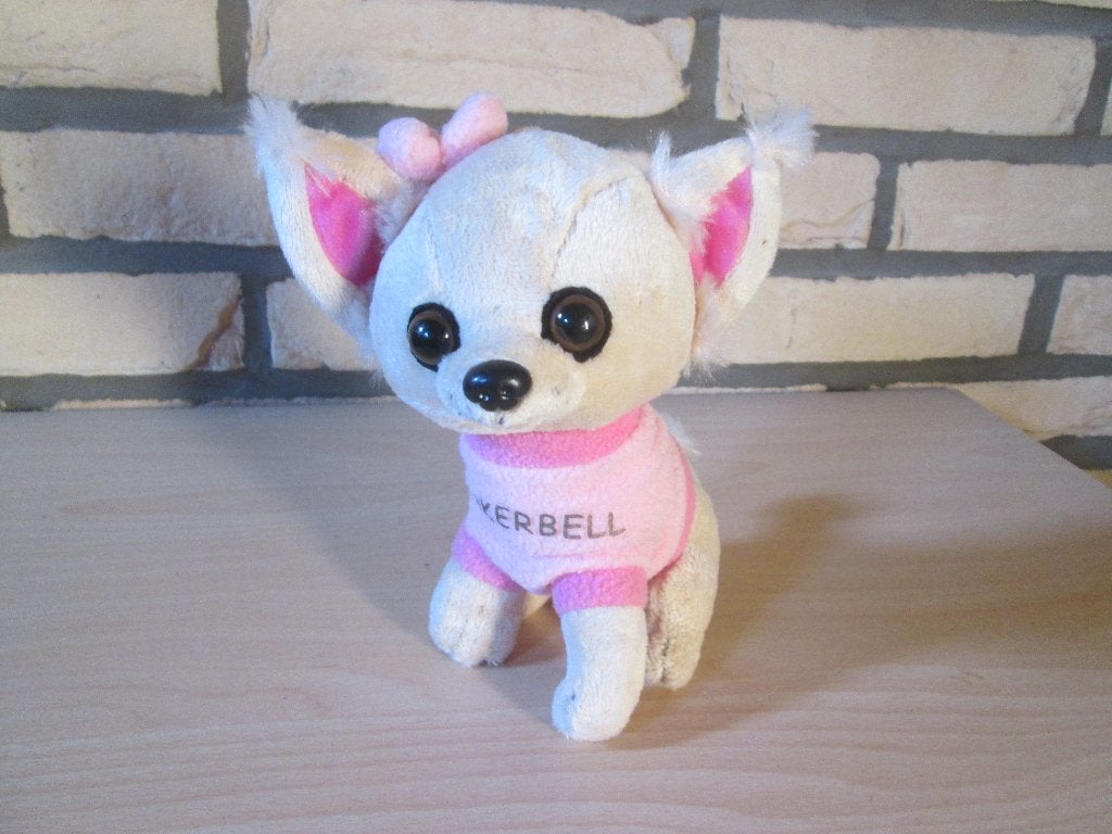 Schattige pluche Chihuahua knuffel met roze truitje, Enlèvement, Comme neuf, Rose