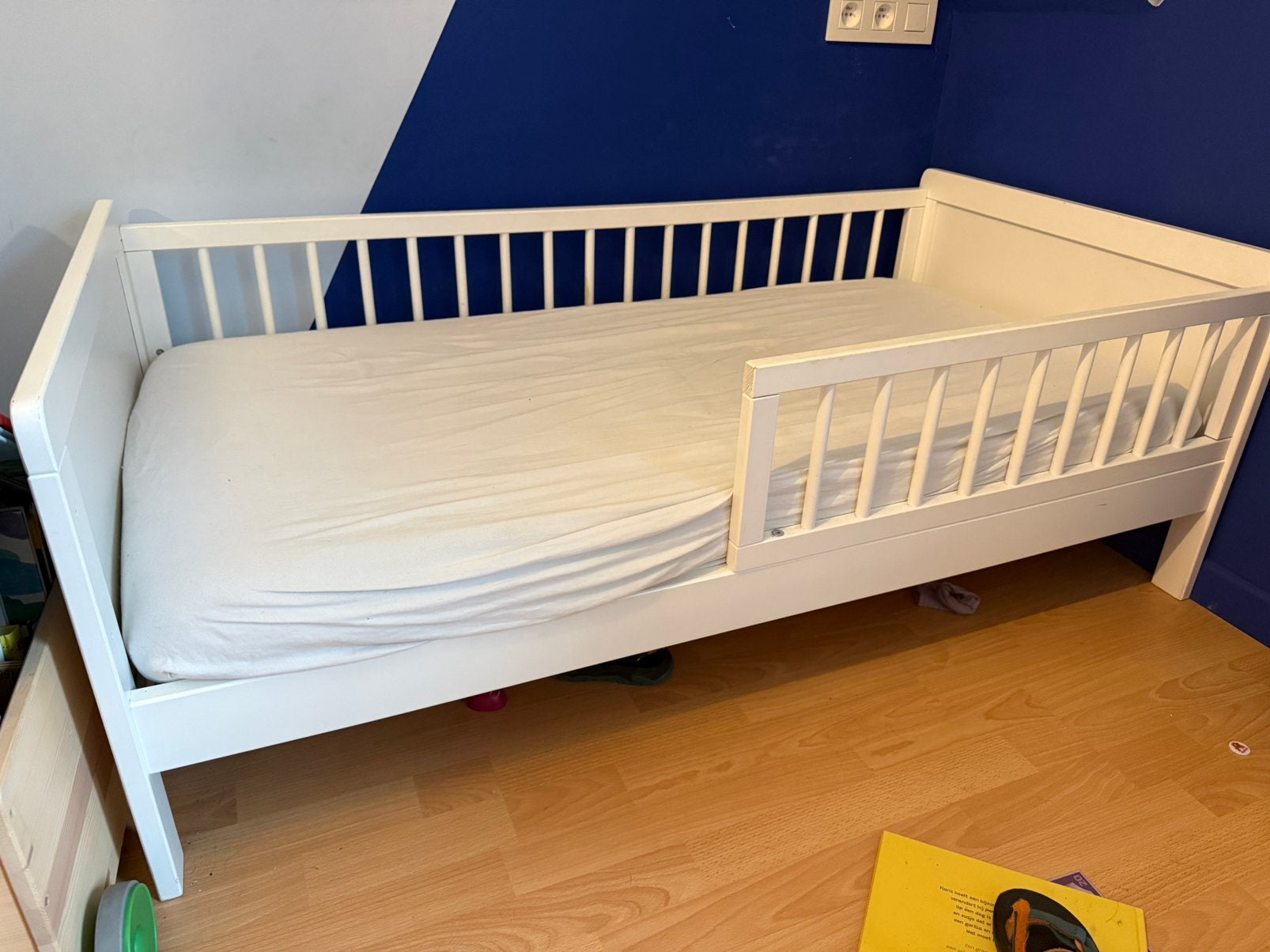 Peuterbed met matras, dekbed en overtrekkeb, Gebruikt, 70 tot 85 cm, 160 tot 180 cm, Ophalen