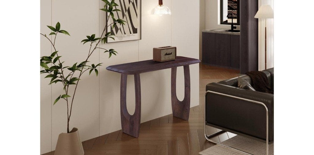 Console Braga Deens Ovaal Mango hout Donkerbruin - nieuw, Maison & Meubles, Envoi, Neuf, Ovale