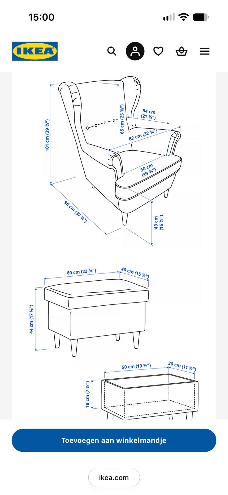 Fauteuil met voetenbank, Huis en Inrichting, Ophalen, Zo goed als nieuw