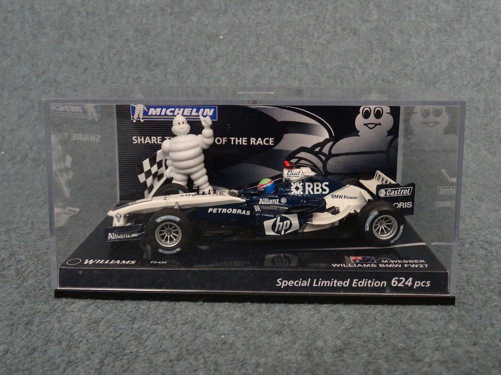 F1 BMW Williams FW27 M. Webber zeldzame MICHELIN uitgave OVP, Hobby en Vrije tijd, Modelauto's | 1:43, Gebruikt, Auto, MiniChamps
