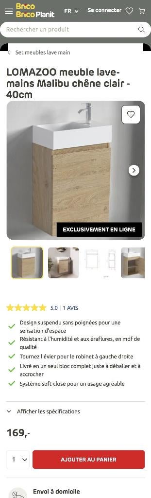meuble lave main + syphon, Bricolage & Construction, Enlèvement, Neuf, Autres types