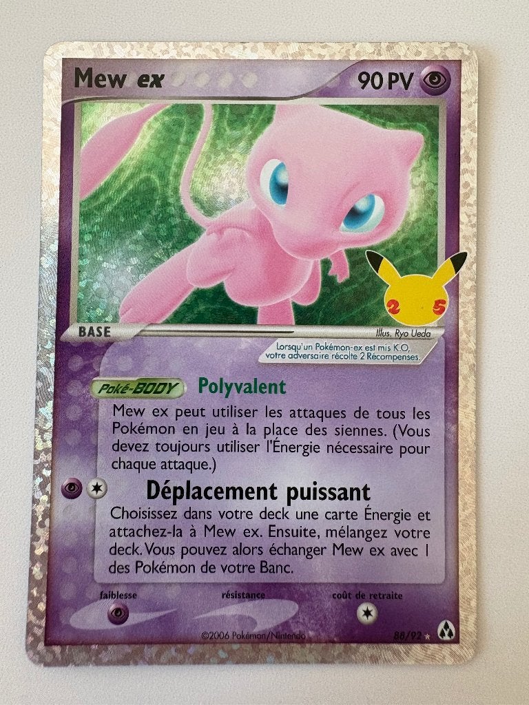 Carte Pokémon Mew ex 88/92 – Célébrations 25 ans, Enlèvement, Neuf, Cartes en vrac