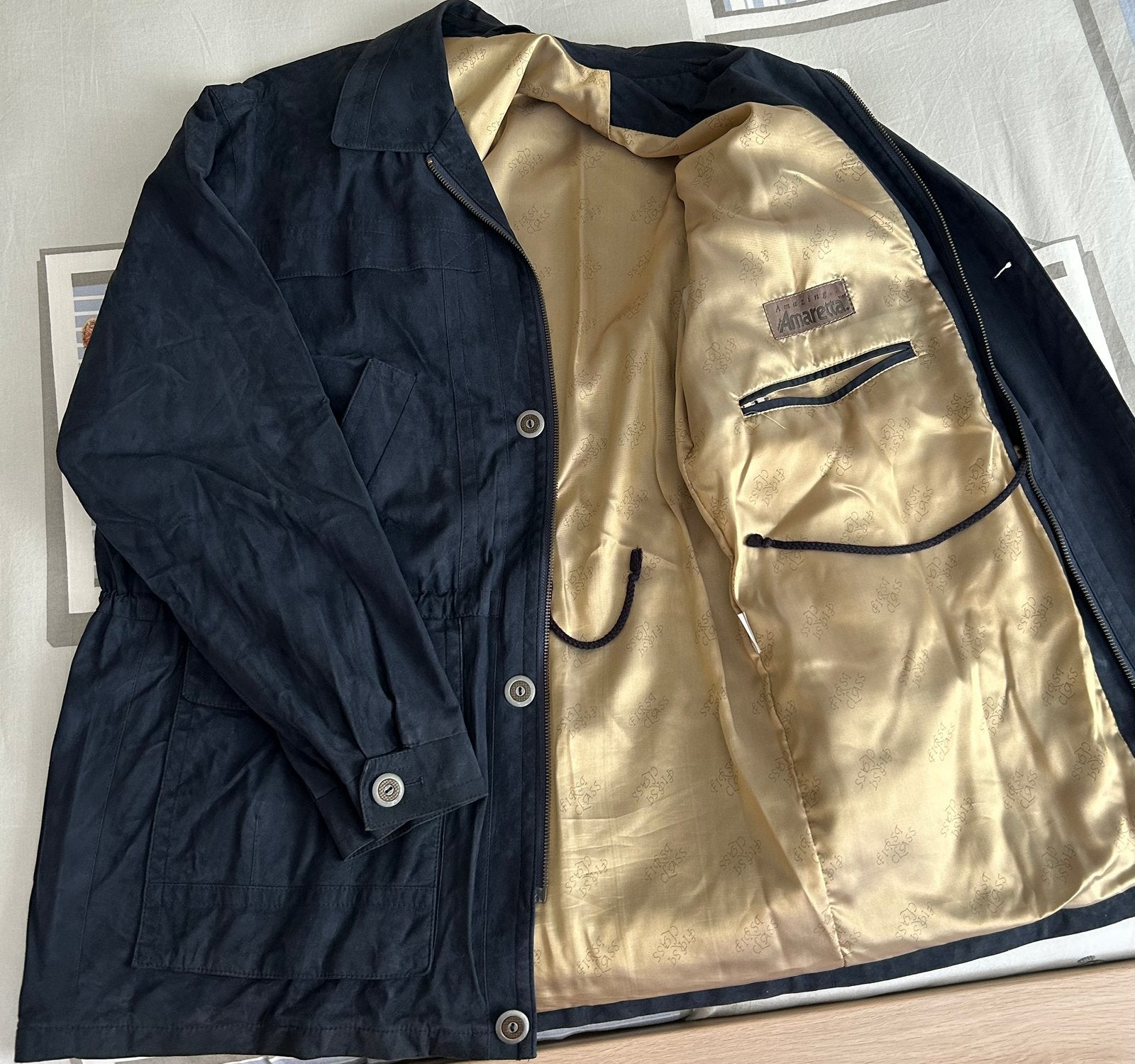 Veste pour homme 52 longueur moyenne bleu foncé Amaretta, Enlèvement ou Envoi, Comme neuf, Taille 52/54 (L), Bleu
