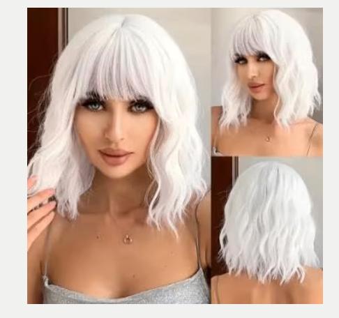 Perruque cosplay en cheveux synthétiques argenté/blanc Lolit, Enlèvement ou Envoi, Neuf