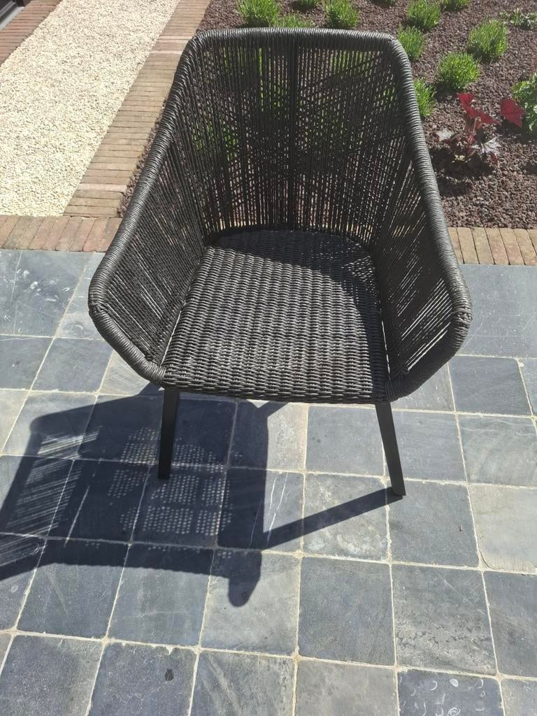 6 zwarte Bristol BORGO tuinstoelen zo goed als nieuw., Tuin en Terras, Ophalen