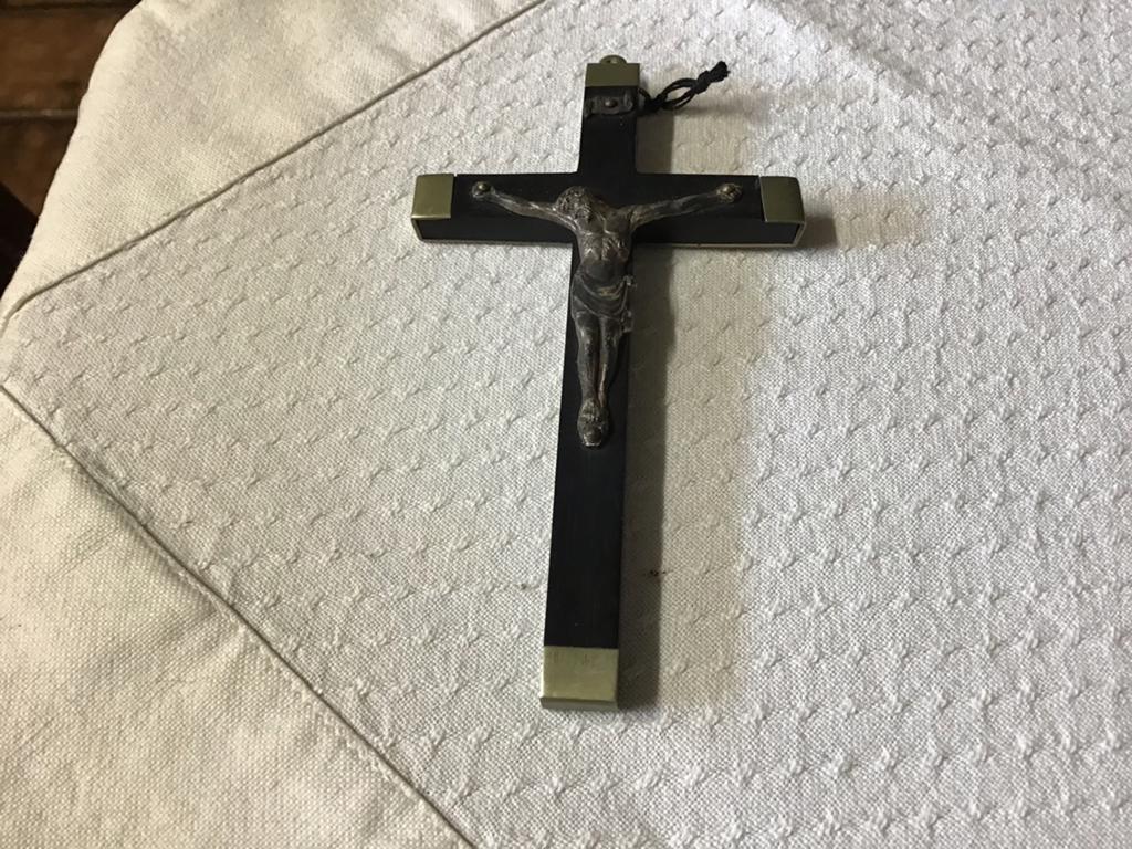 Oud missionariskruisbeeld in ebbenhout, Verzamelen, Religie, Ophalen of Verzenden, Zo goed als nieuw