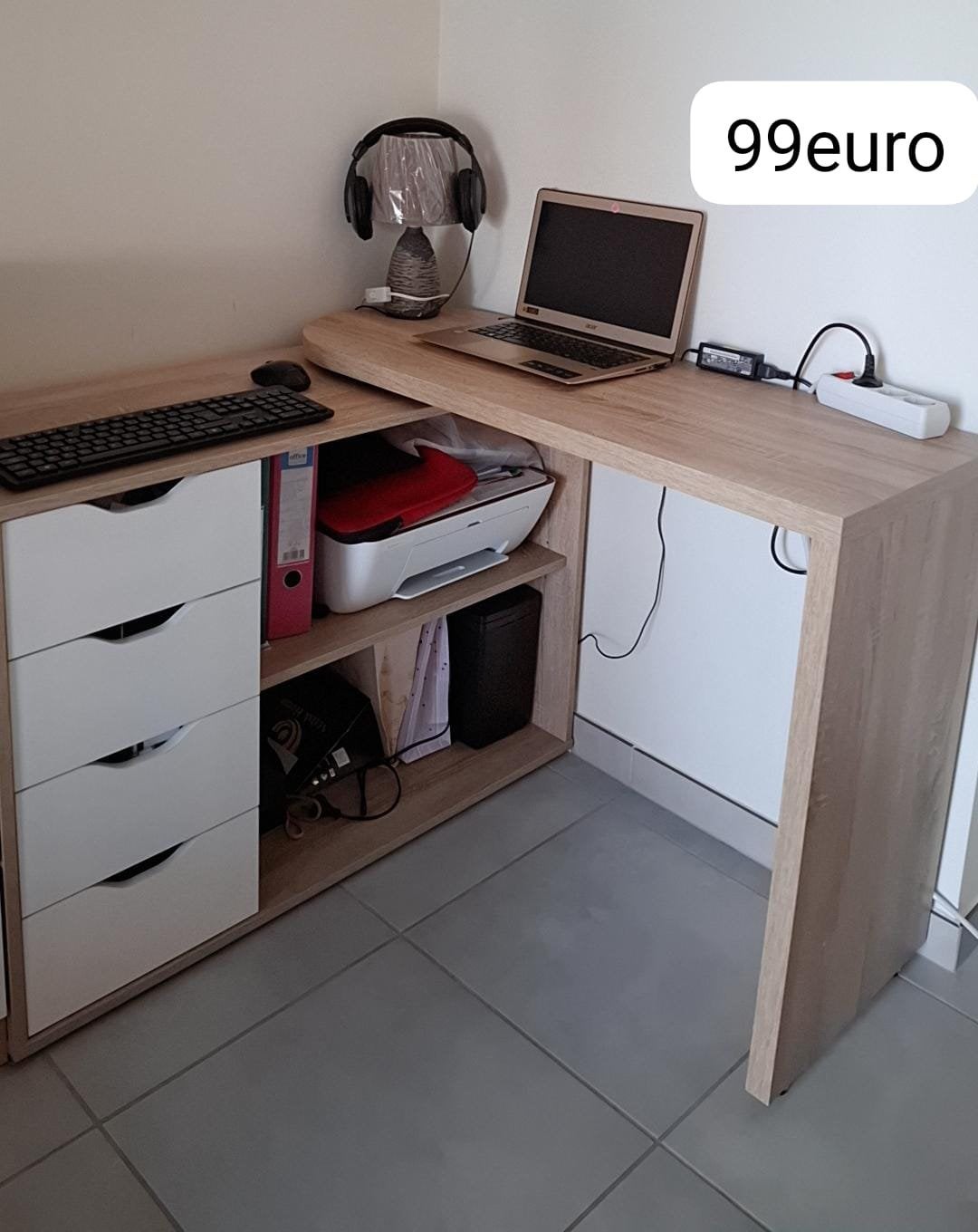 Bureau dangle, Maison & Meubles, Comme neuf, Bois, Moderne, Enlèvement