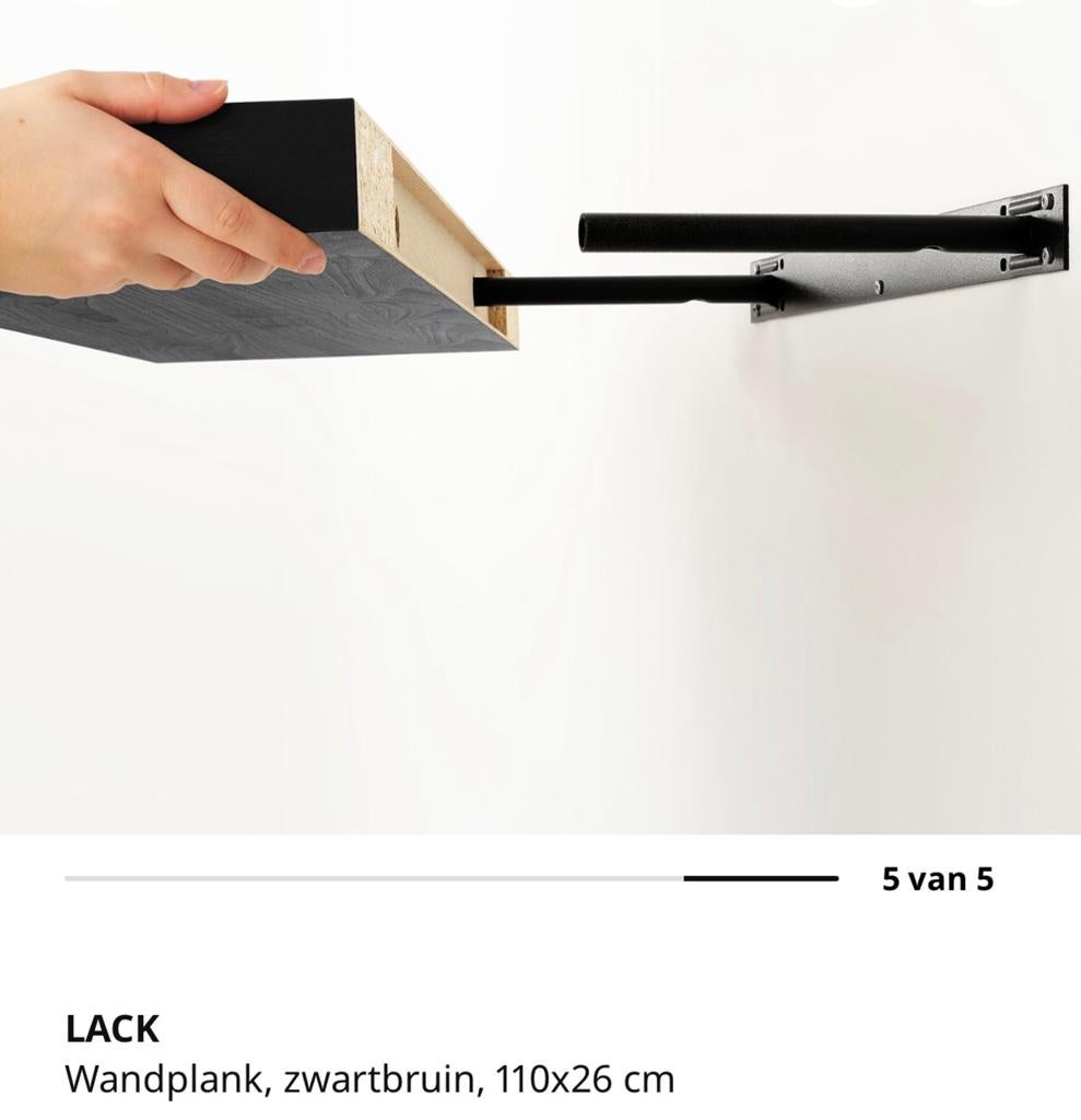 Lack wandplank, Ophalen, Gebruikt