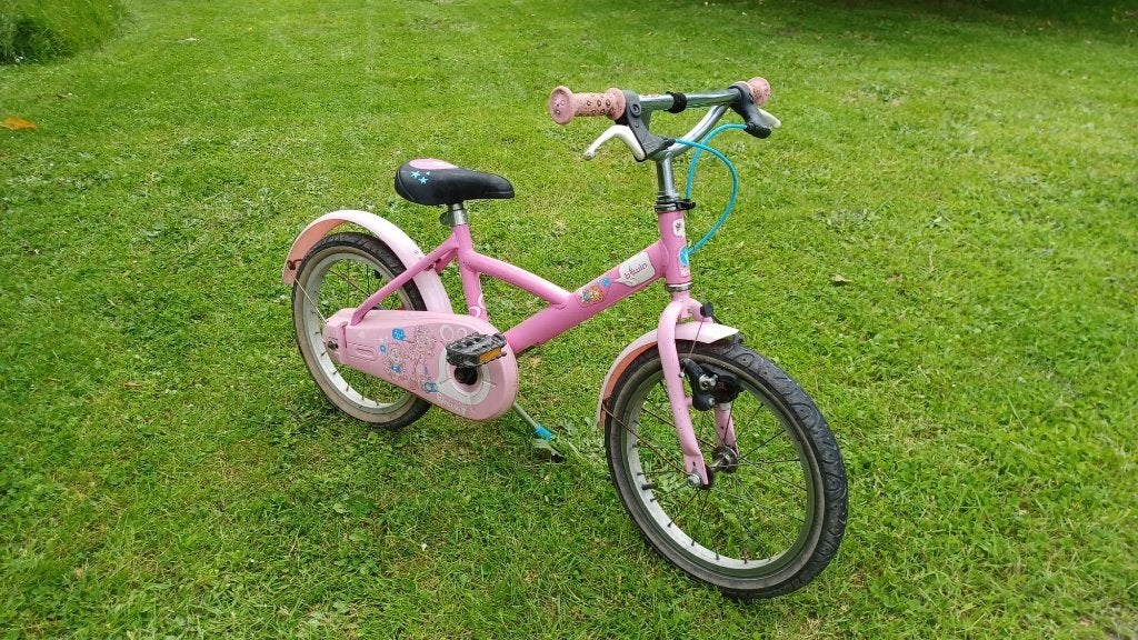 kinderfiets 16" Princess roze, Frein à tambour, B-Twin, 16 à 20 pouces, Enlèvement