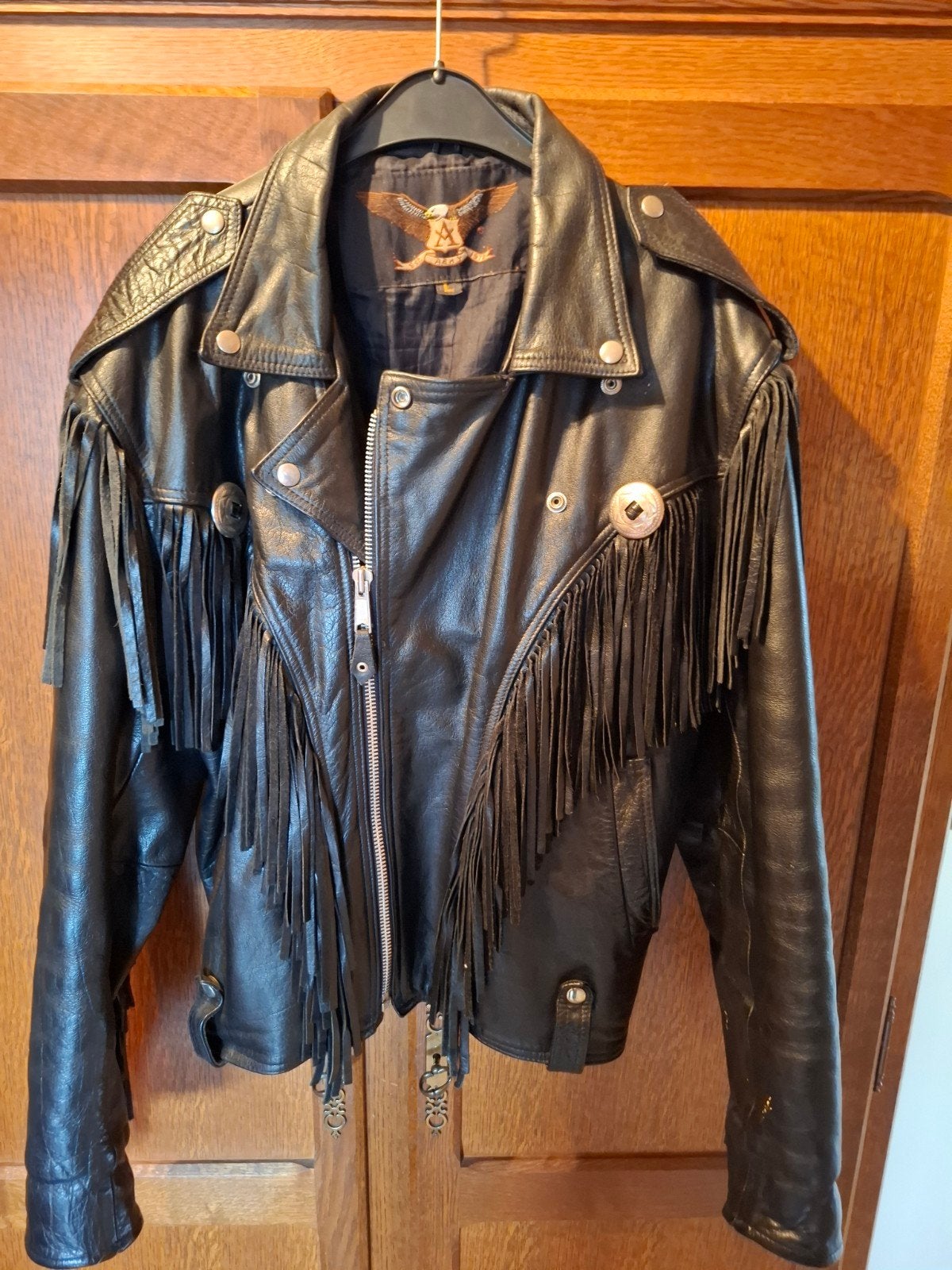 lederen motor-jas, Kleding | Heren, Ophalen of Verzenden, Maat 52/54 (L), Zwart