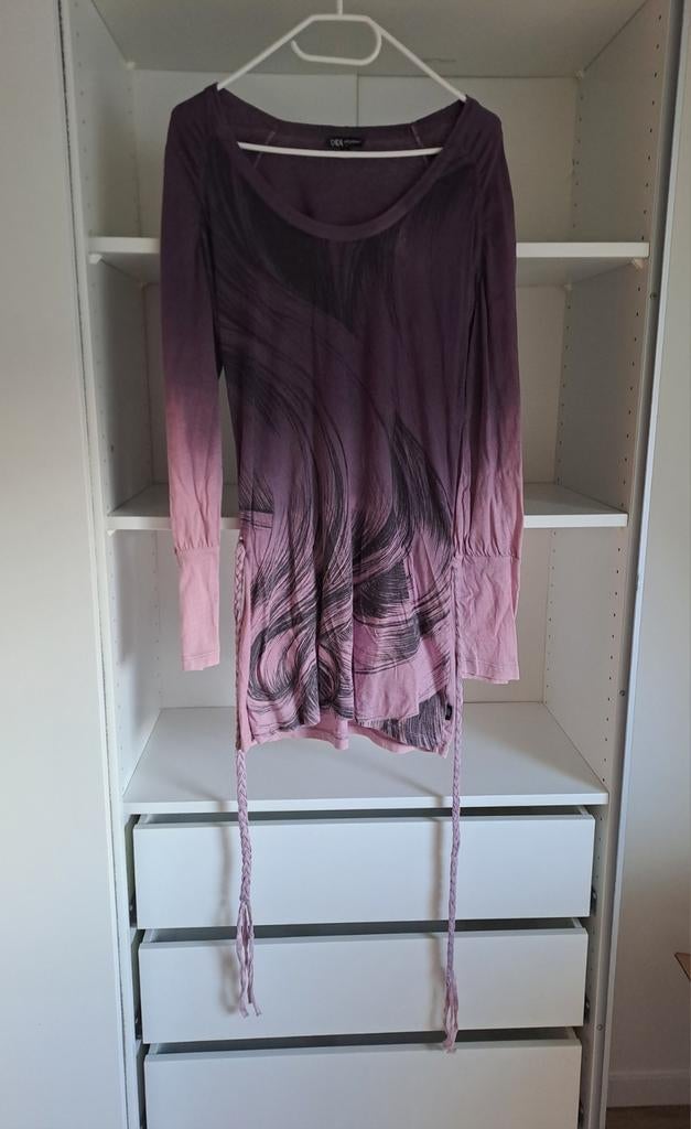 Mt L Paars/Lila tuniek met zwarte tekening haar, Kleding | Dames, Paars, Maat 42/44 (L), Didi, Ophalen of Verzenden